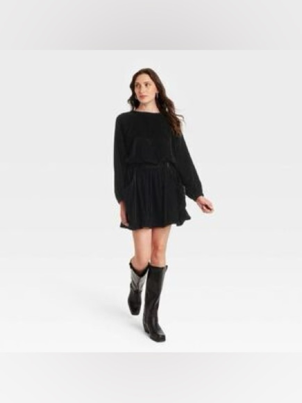 Universal Threads Black Velvet A-line mini dress